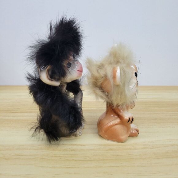Vintage Bradley Exclusives Japan Anthropomorphic Monkey & Lion Furry Figurines - Picture 5 of 12